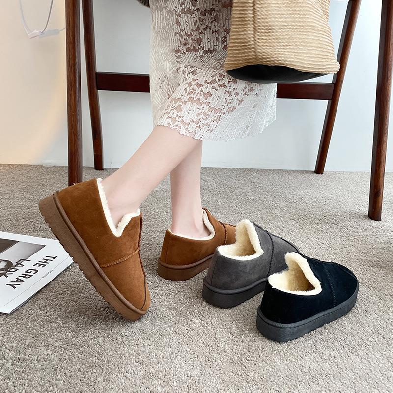 Весенние и осенние хлопковые туфли для женщин, утолщенный бархат для тепла, универсальные зимние ботинки, женские хлопковые туфли One Step