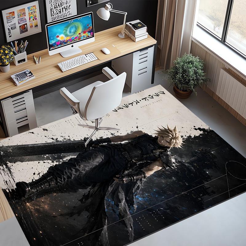 Final Fantasy Pattern Rug, Indoor/Outdoor Mat, for Picnic, Gameroom, Bedroom, Office, Living Room, Home Decor Carpet, Birthday Gift