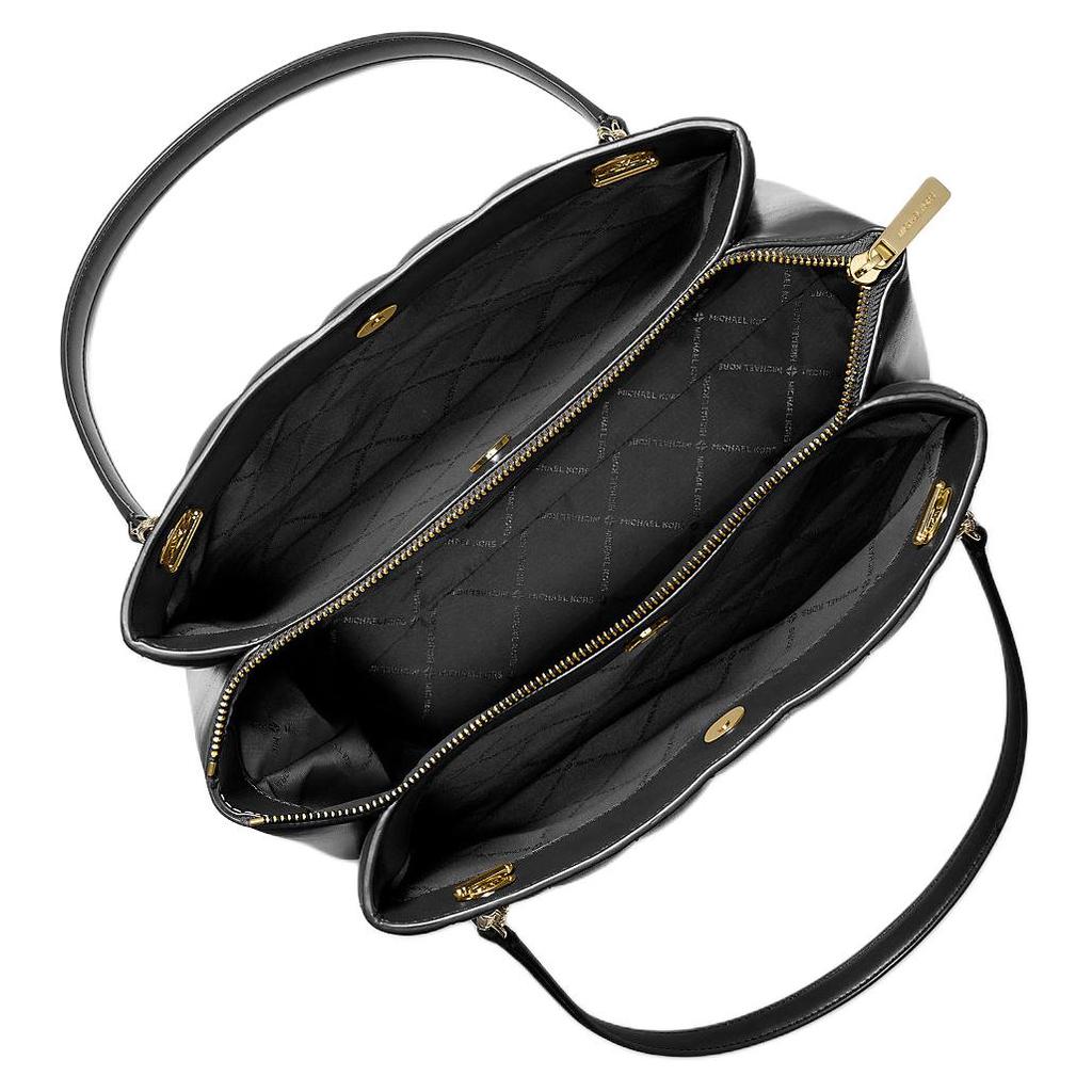 Michael Kors Soho Gold Hardware Zipper Closure Design Tote Bag Women tote Black 35S6G1SE2Y-BLACK