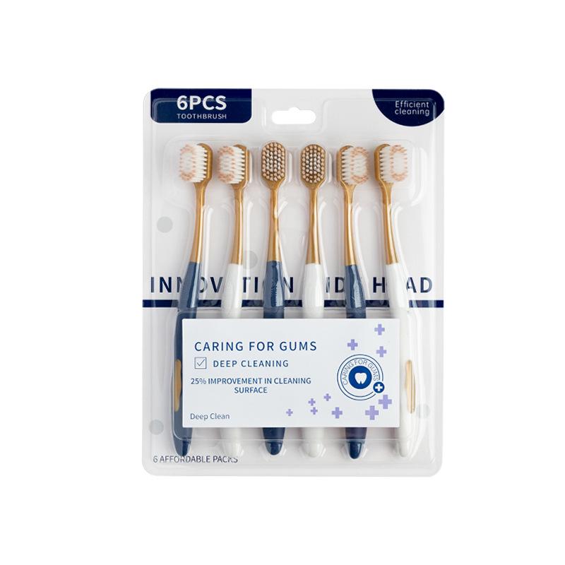 Набор зубных щеток для взрослых Sam's Club Advanced с мягкой щетиной, 6 штук, широкая головка, уход за деснами, издание для пар