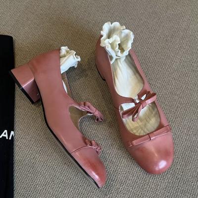 Версия из коровьей кожи~ Весенне-осенние новые кожаные туфли Мэри Джейн женские с круглым носком на толстом каблуке, с эффектом цветокоррекции, супермягкие туфли