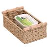 Desktop Storage Basket with Handle Vine Braided Large Capacity Cosmetic Remote Control Pens Keys Sundries Organizer Home Office Storage Box
