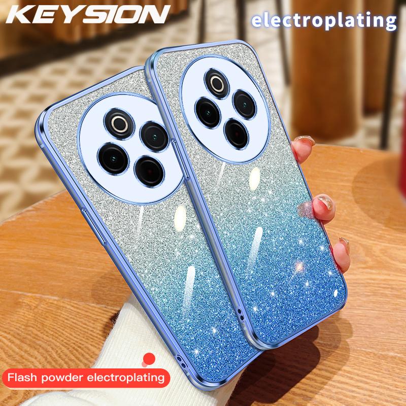 KEYSION Роскошный чехол-бампер с покрытием и блестками для IQOO Z10 5G, прозрачный, из мягкого ТПУ, противоударный задний чехол для IQOO Z10