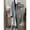 Autumn and Winter Korean Style Long Hair Baby Camel Wool Double-sided Wool Coat Double-breasted Simple High-end Coat New Style for Women