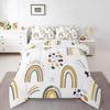Erosebridal Rainbow Comforter Set 2Pcs, Kawaii Cartoon Cloud Quilt Iridescent Twin for Kids Girls Women Teens, Love Heart Duvet Insert Hand