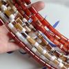 Натуральные Красные Агатовые Бусины-Трубочки с Линейным и Вихревым Узором - Аксессуары для Изготовления Бижутерии своими Руками