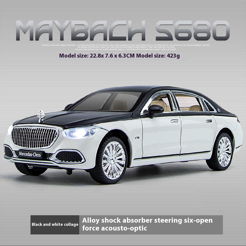 1:24 Mercedes Benz Maybach S680 Роскошный Лимузин Металлический Литой Модель Звук и Свет Детская Игрушка Коллекция Хобби Подарок для Мальчиков