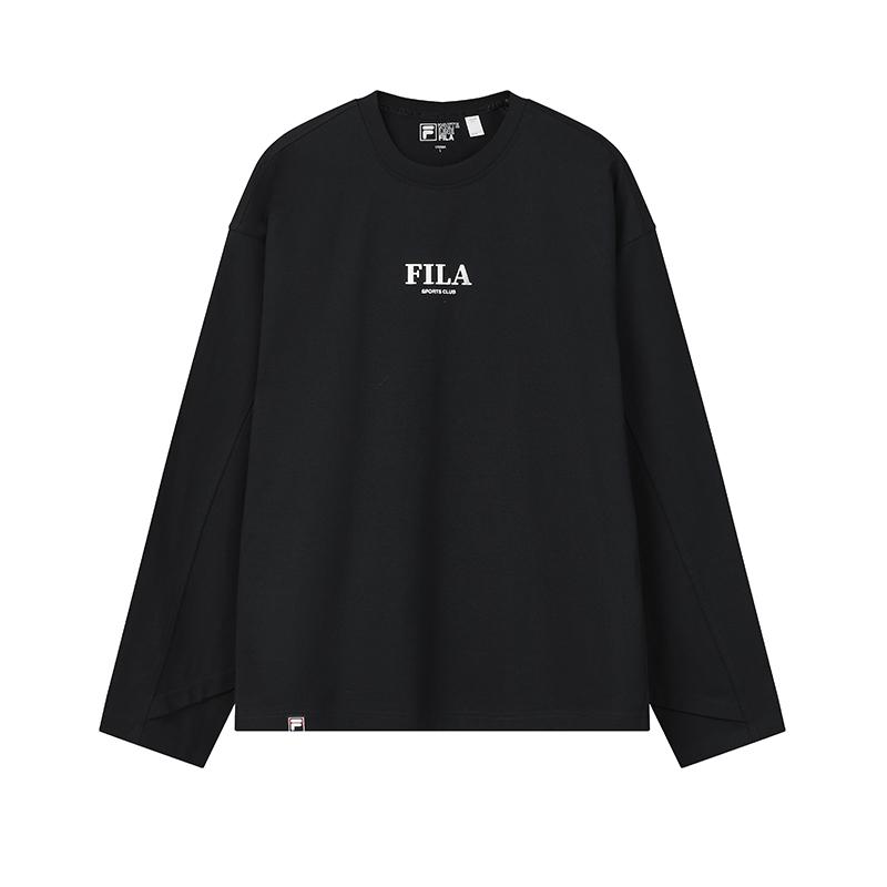Fila Оригинальная Модная Простая Классическая Ретро Спортивная Повседневная Универсальная Удобная Футболка с Длинным Рукавом Мужские топы Легендарный-Синий F11M619219FNV