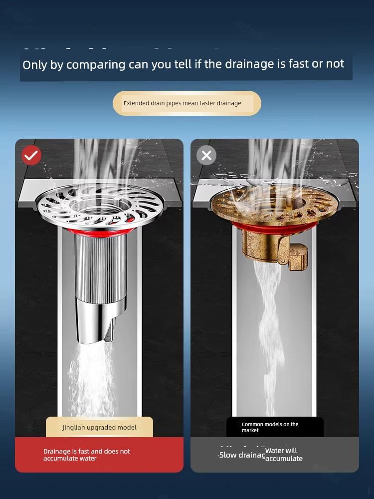 Anti-Odor Device for Bathroom Floor Drain, Universal Toilet Anti-Mosquito and Insect Drain Pipe Connector with Copper Core to Prevent Odor Return