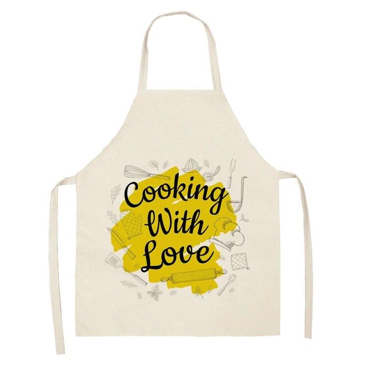 1 Piece Letter Men's and Women's Kitchen Aprons Linen Apron Home Apron Home Cooking Apron Catering Cleaning Apron Wholesale