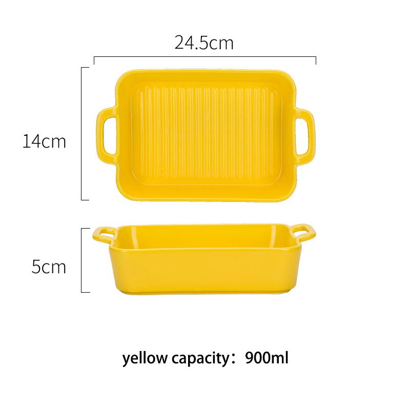 Ceramic Baking Disher Rectangular Bakeware Pan  Dish For Cooking Meat Kitchen Utensils Fruit Snacks Plate Cake