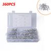 360PCS Universal Large Size Aluminum Rivet Rivets Half-round Head Rivet For Car