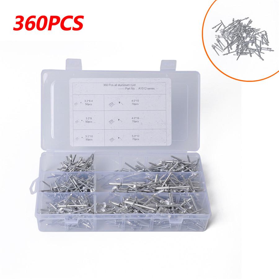 360PCS Universal Large Size Aluminum Rivet Rivets Half-round Head Rivet For Car