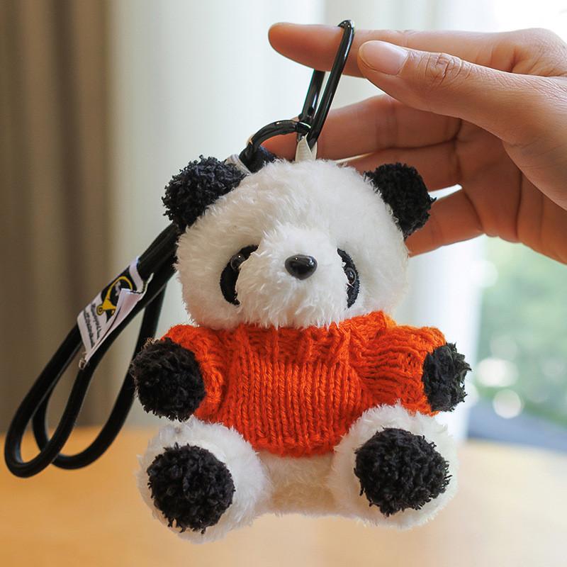 Colorful Panda Plush Keychain With Pp Cotton Filling For Girls And Kids