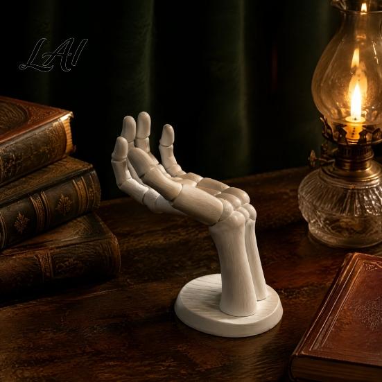 Sturdy PLA Skeleton Sculpture 3D Printed Hand Ornament for Halloween Decoration Retro Spooky Creepy Table Decorations Figurine Multifunctional