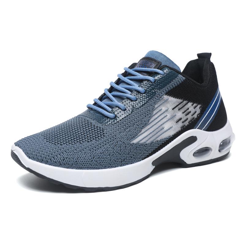 Men's Shoes Summer Mesh Breathable Sports Shoes Air Cushion Running Shoes Trendy Fashion Single Shoes Color Matching Large Size Casual Shoes