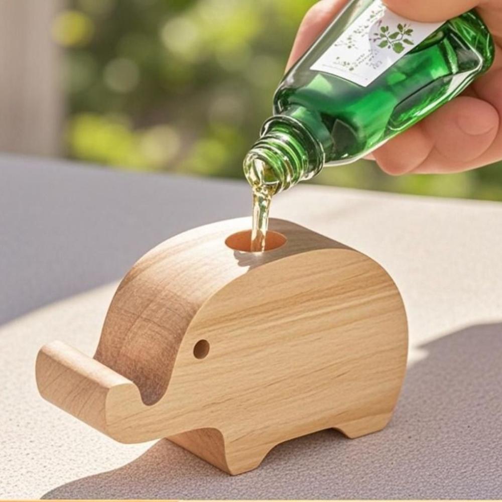 Eco-Friendly Wooden Aromatherapy Diffuser Fragrance Diffused Bear/Rabbit/Elephant Shape Wooden Diffuser Long-lasting
