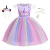 Unicorn for Girls Set with Headband and Necklace Premium Fabric 3-4 Years 110 cm Purple