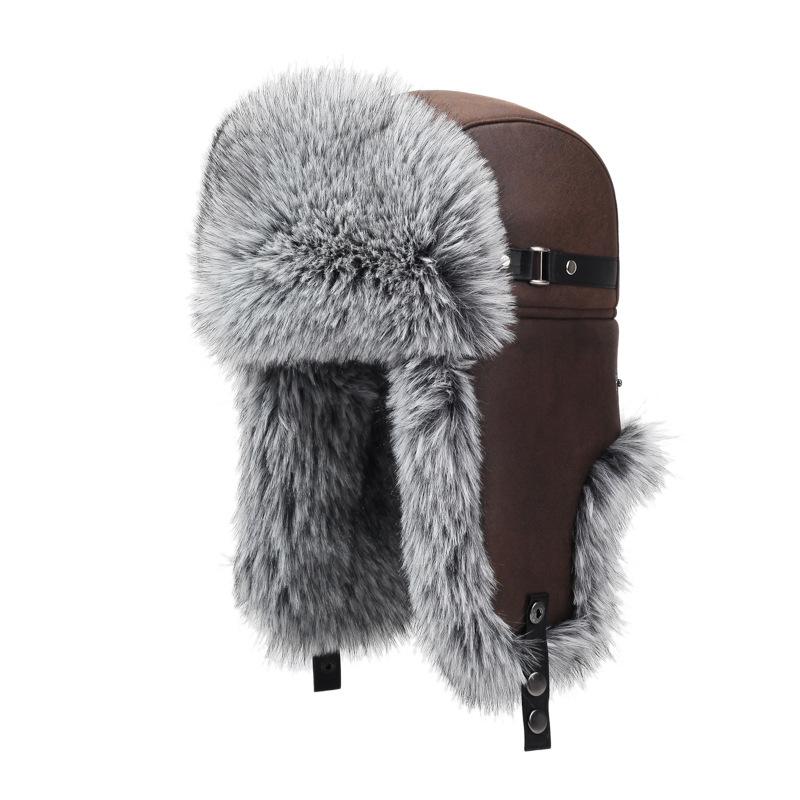 Winter imitation fur men's train head hat thickened warm middle and old ear protection cold hat