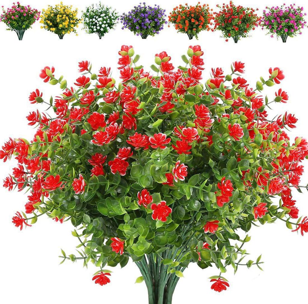 Искусственная цветочная композиция из эвкалипта и камелии для украшения улицы