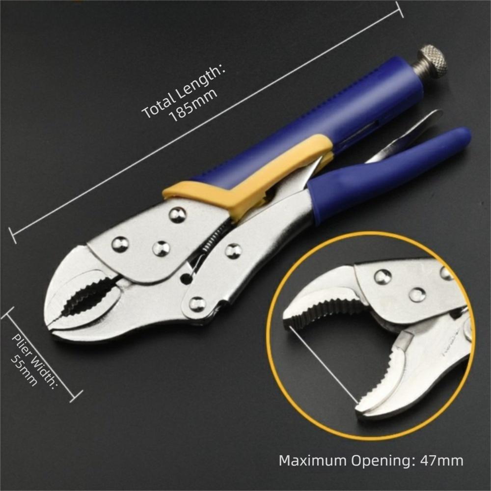 Heavy-Duty Locking Pliers Metal Round Nose Pliers Durable Clamp Pliers Mechanical Repair