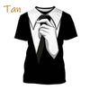 Summer Men's Tuxedo Retro Tie Suit T-shirt Bow Tie 3d Print T-shirt Casual Short-sleeved Street Funny Fake Suit Top