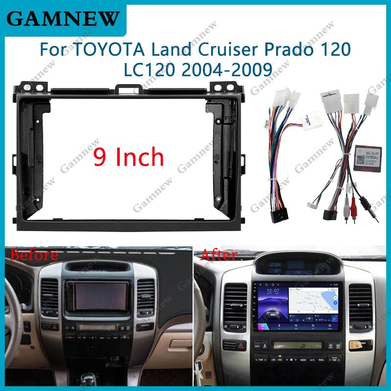 9 Inch Car Fascia Frame Canbus Box Adapter Android Stereo Dashboard Kit Face Plate For Toyota Land Cruiser Prado 120 J120 LC120