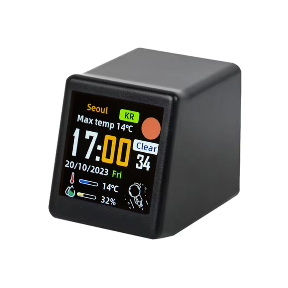 Маленькая портативная умная метеостанция с Wi-Fi, дисплей, погода, температура, влажность, время, будильник, украшение для рабочего стола