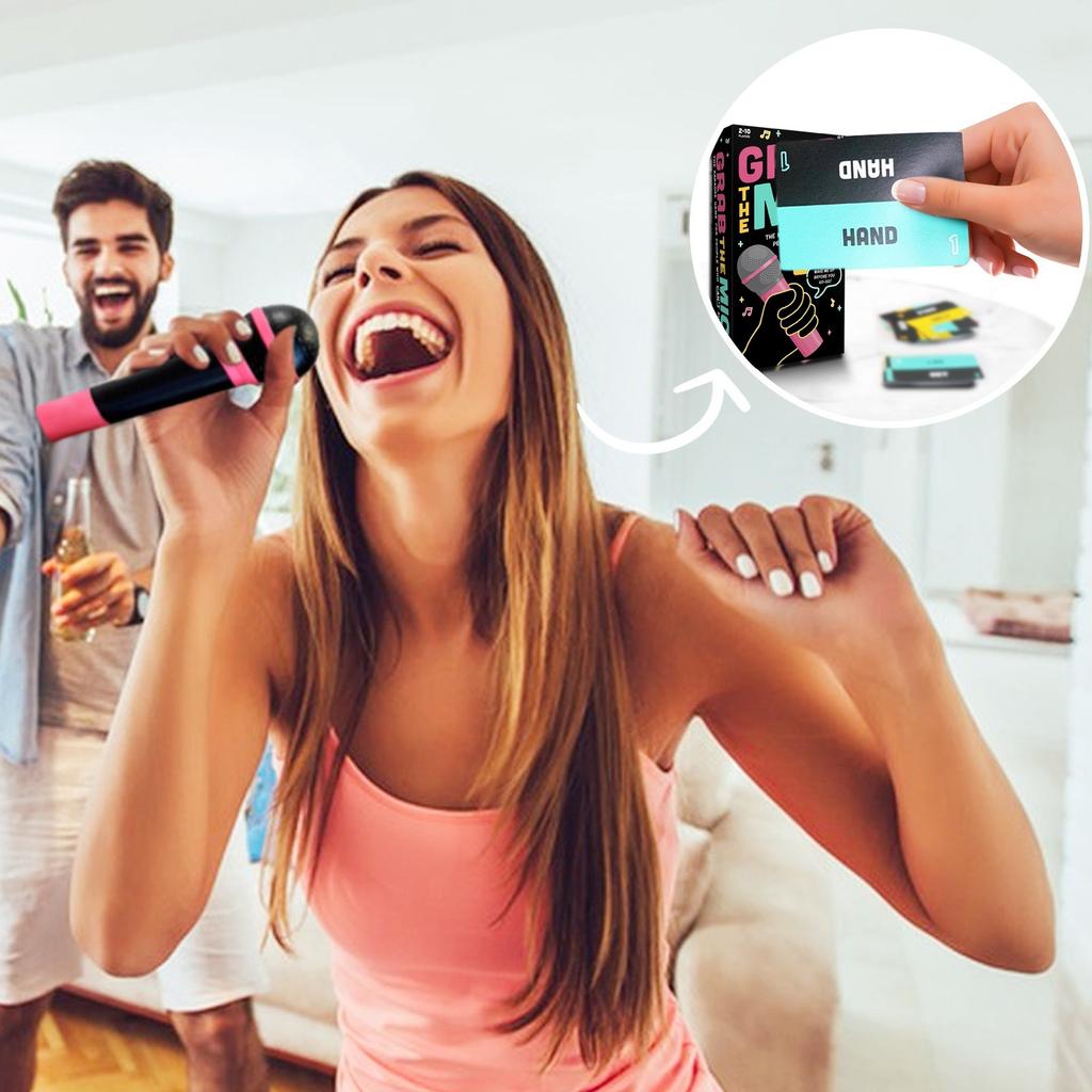 Exciting The Mic-8+ лет, 2-10 игроков - Настольная игра для плохих певцов - 250 карточек с текстами песен для веселья, веселых игр, вечеринок по случаю дня рождения, детских подарков