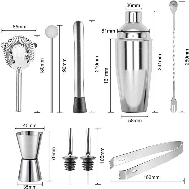 UPORS Stainless Steel Cocktail Shaker Mixer Wine Martini Boston Shaker For Bartender Drink Party Bar Tools 550ML/750ML
