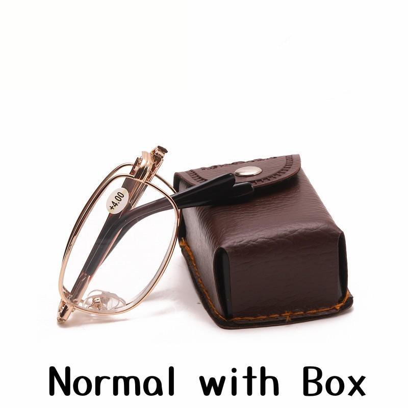 Fashion Bifocal Reading Glasses with Glasses Box Metal Lightweight Presbyopia for Men Women New Fashion Anti-blue Near Far Eyeglasses