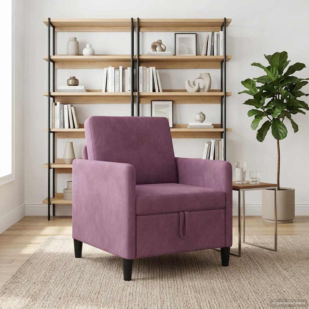 Purple Storage Sofa 72 x 78 x 87 cm Polyester
