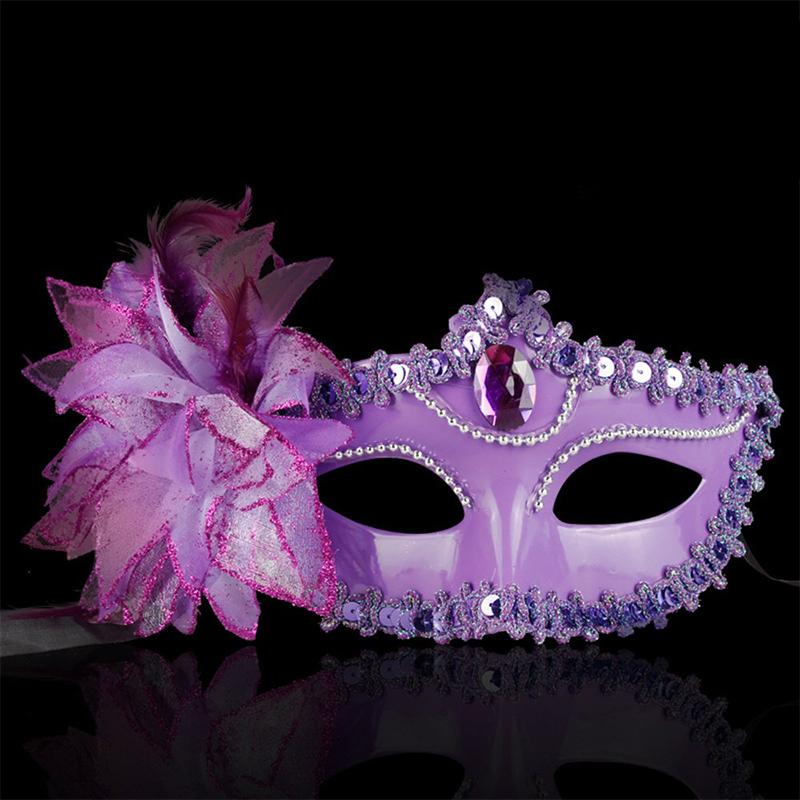 Цветок лилии, хрустальные стразы, модный декор, венецианская красивая кружевная маска для лица для Хэллоуина, маскарадный костюм, вечерние