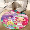 1pc Strawberry Princess3 Design Printed Area Round Carpet for Bedroom Living Room Home Decor Rugs Mat Non Slip Mat Rug for Bedside