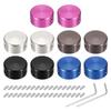Uxcell 10pcs Foot Switch Toppers Guitar Pedal Button Caps Metal Foot Switch Top Covers Multicolor for Guitar Effect Pedal Silver Black 3/8" Buttons,