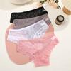 Seamless Lace Trim Briefs Transparent Women Lace Panties Breathable Sheer Mesh Underwear  Girls