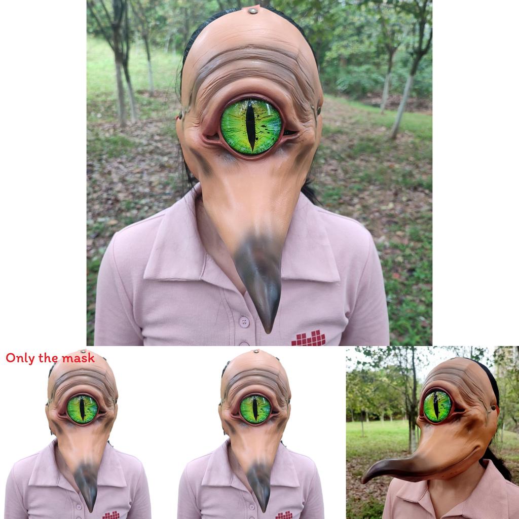 One Eyed Monster With A Long Mouth Monster Latex Mask For Cosplay And Festival Decor