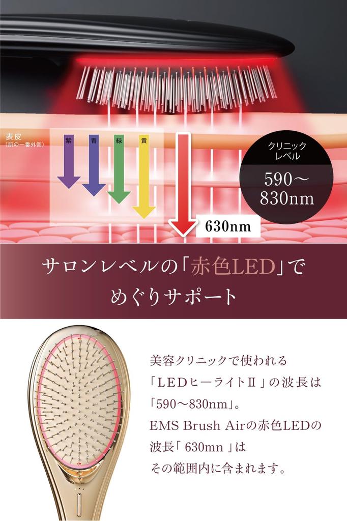 Представлена в wavewave wave wave ems аэрограф расческа женская подарочная красная светодиодная расческа глянцевые волосы гладкие волосы подушечка щетка подарок "Hiruobi" (золото)