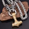 Ожерелье с подвеской в ​​виде молота Тора из нержавеющей стали, мужское ожерелье из нержавеющей стали с головой призрака, ювелирные изделия в стиле панк 
