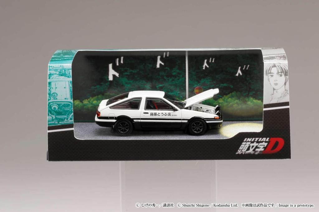 Модель HJ64 Toyota Sprinter Trueno GT APEX Initial D с двигателем от Ватару Акияма. Завершенное изделие 1/64 (АЕ86) /