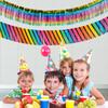 Eye-catching Vertical Stripe Dark Color Rainbow Banner For Festive Party Atmosphere