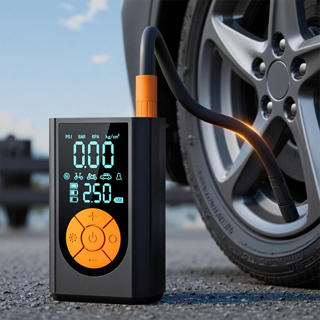 SINGARO Tire Inflator Portable Compressor Cordless, 150 PSI Car Tires , Bike With LED Light, Digital Display S For Car, Motorcycle, B