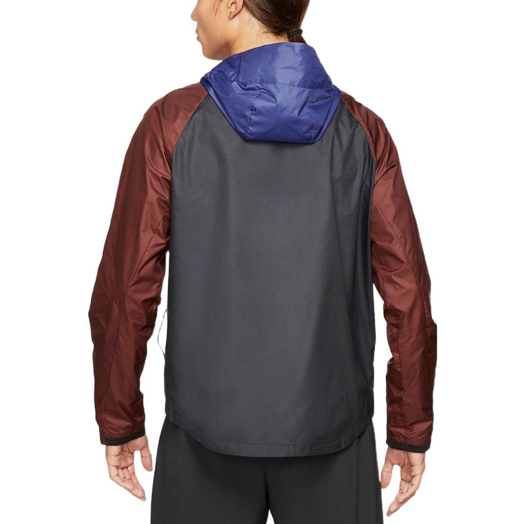 Nike Мужская куртка с капюшоном на молнии со светоотражающим логотипом и цветными блоками, верхняя одежда фиолетового, черного цвета CZ9055-510