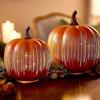 Halloween Pumpkin Light Battery Operated LED Glass Pumpkin Lantern for Halloween Fall Autumn Thanksgiving Decor