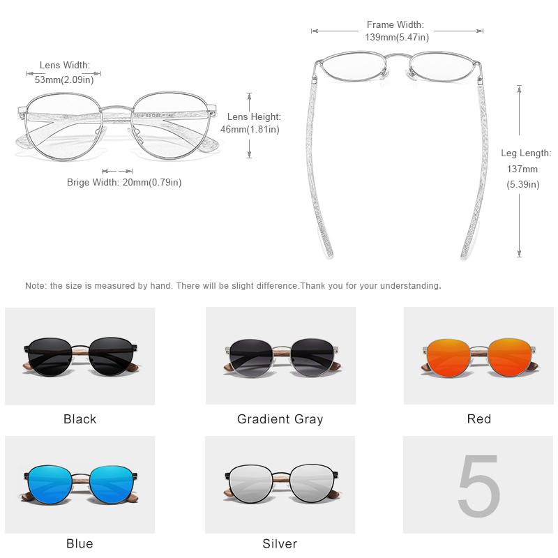 Kingseven 2022 New Handmade Walnut Wood Round Sunglasses Men Women Polarized Mirror Sun Glasses Male Steampunk Shades Oculos