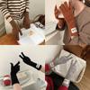Зимние женские перчатки с открытыми пальцами однотонные теплые вязаные длинные ветрозащитные пятипалые для езды на велосипеде модные парные универсальные морозостойкие