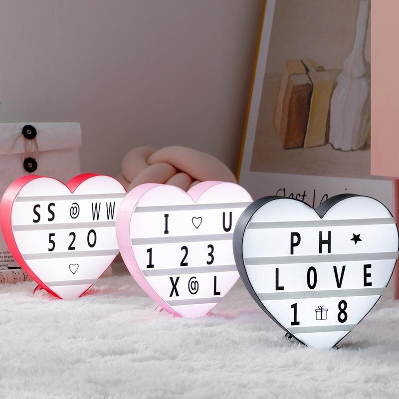 22*22 см USB светодиодный ночной световой короб с сердцем любви DIY буквы символ карты украшения лампа доска объявлений лайтбокс на батарейках подарок