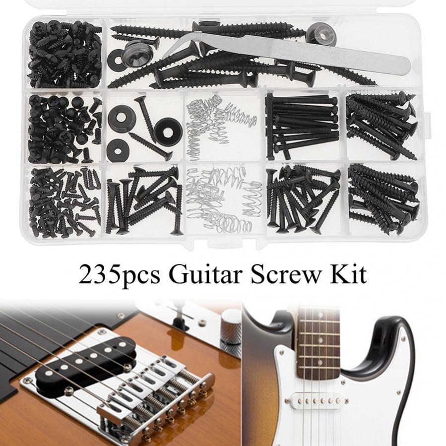 Комплект винтов для гитары, 235 шт., пластина для моста, кольцо для звукоснимателя, винт для накладки, аксессуары, пригодные для ST TL, гитарный звукосниматель, мост