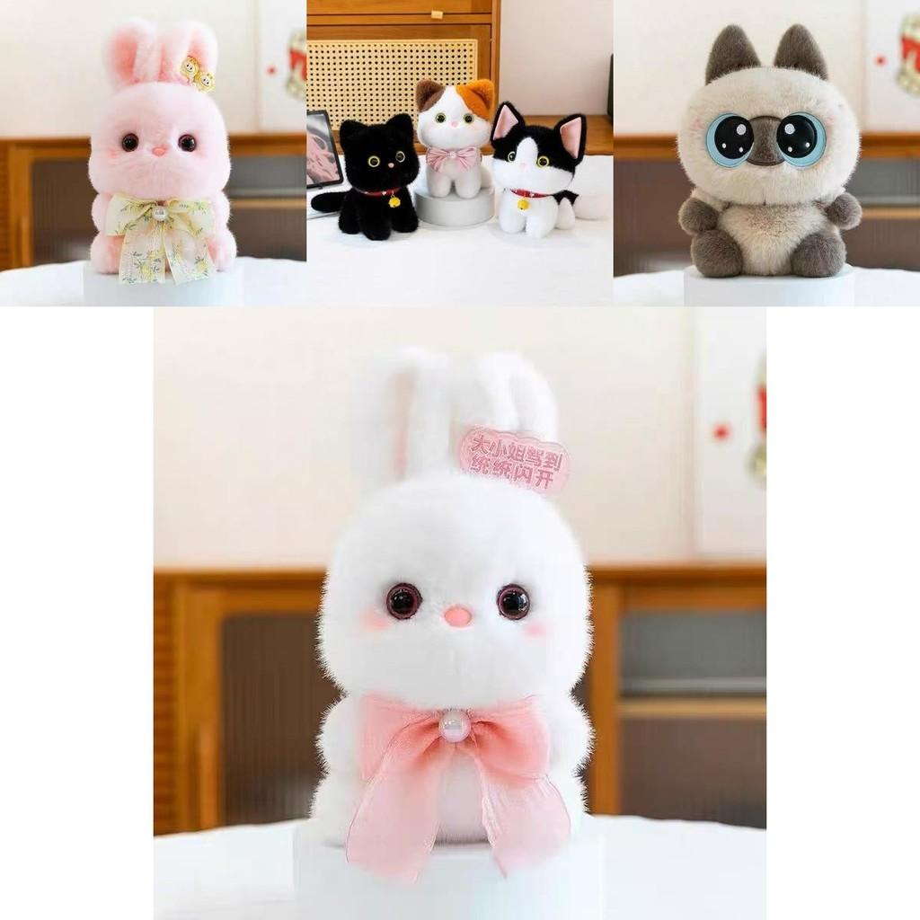 Плюшевая игрушка-кошка, короткий ворс, хлопок, милая кукла-животное для детей и коллекционеров