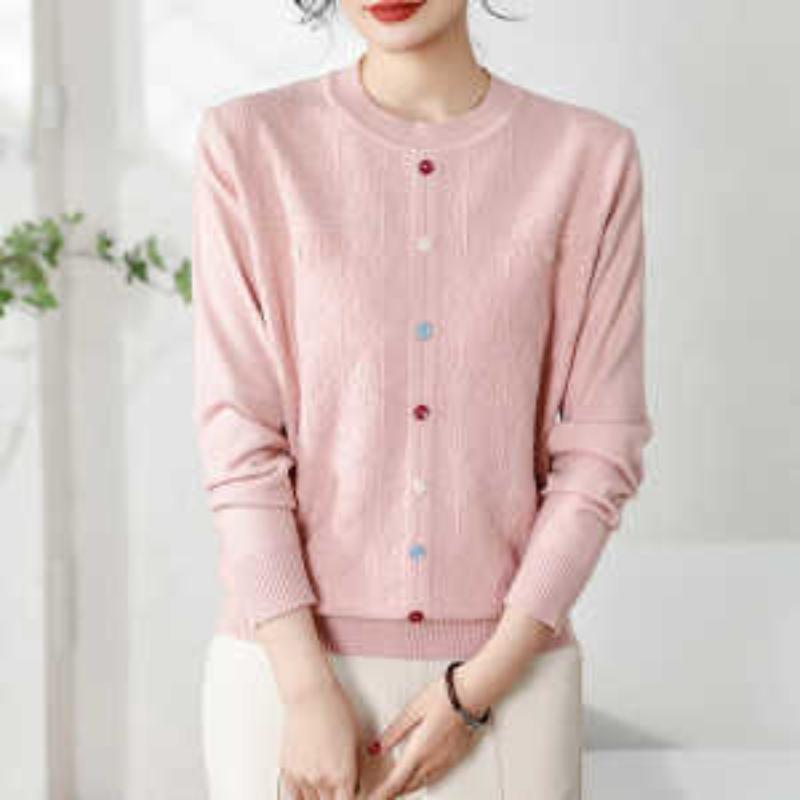 Свитер свободного кроя с круглым вырезом для женщин среднего и пожилого возраста, свободные топы, длинные рукава, одежда для дома